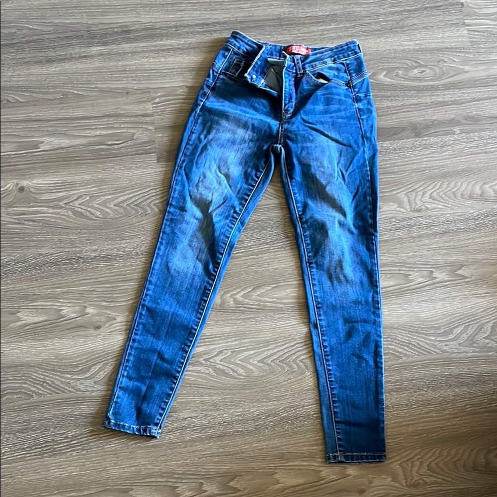 Wax Jean Blue Skinny Jeans with Stretch